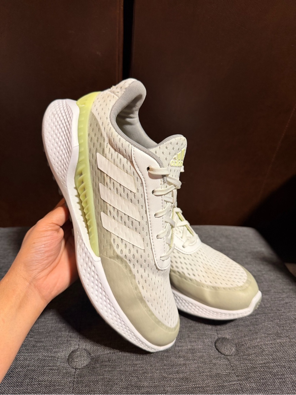 Adidas Summervent Spikeless Golf Shoes White Lime Womens Size 9.5
